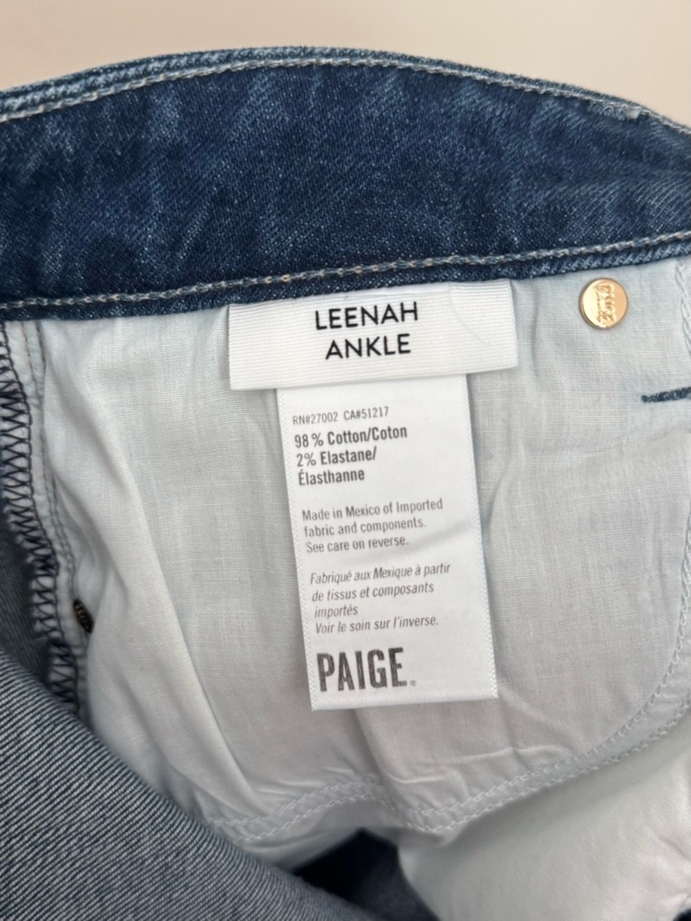 PAIGE Leenah Ankle High Rise Trouser Leg Jeans Raw Hem Size 30 Saint Tropez NWT - Picture 8 of 9